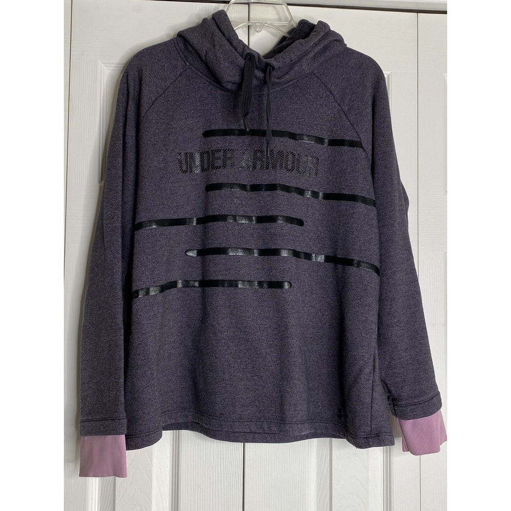 Under Armour Threadborne Hoodie Sweatshirt Loose Scuba Cowl Neck Women's Sz L